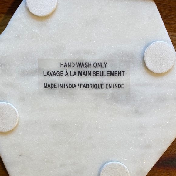 Hexagonal Marble Coasters Set - Picture 4 of 4